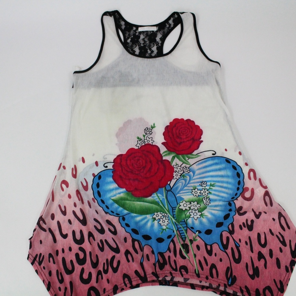 Multi-Color Lace-Back Tank-Top (US Sz L - Asia XL)